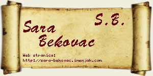 Sara Bekovac vizit kartica